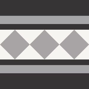 Decorative border tile Dzununcan Cenefa with diamonds and rhombi, bands and lines